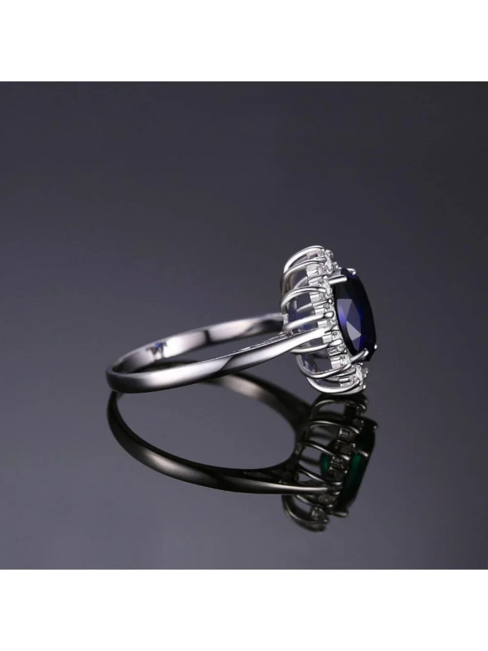 Elegant Sapphire Halo Engagement Ring | Birthstone Promise Ring for Women, 14K